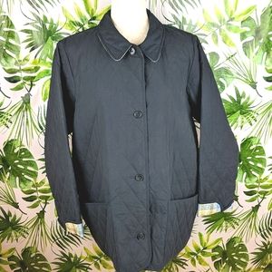 L.L Bean Navy Blue Quilted Jacket/Coat (Size: Large)